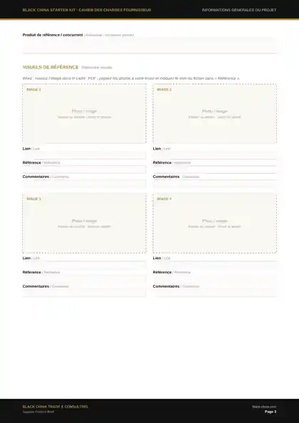 Cahier des charges fournisseur